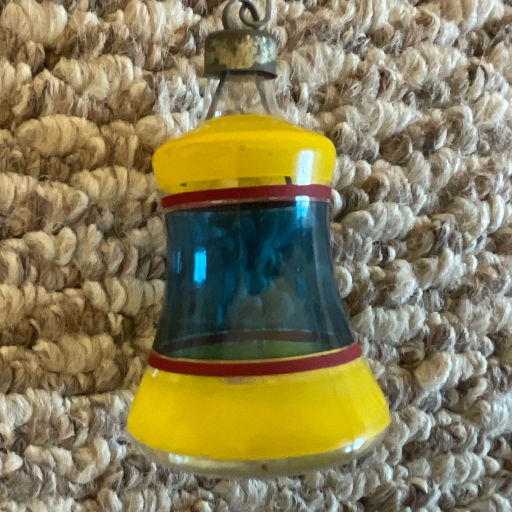 Vintage WWII Era Unsilvered Glass Bell Ornament/Card Box